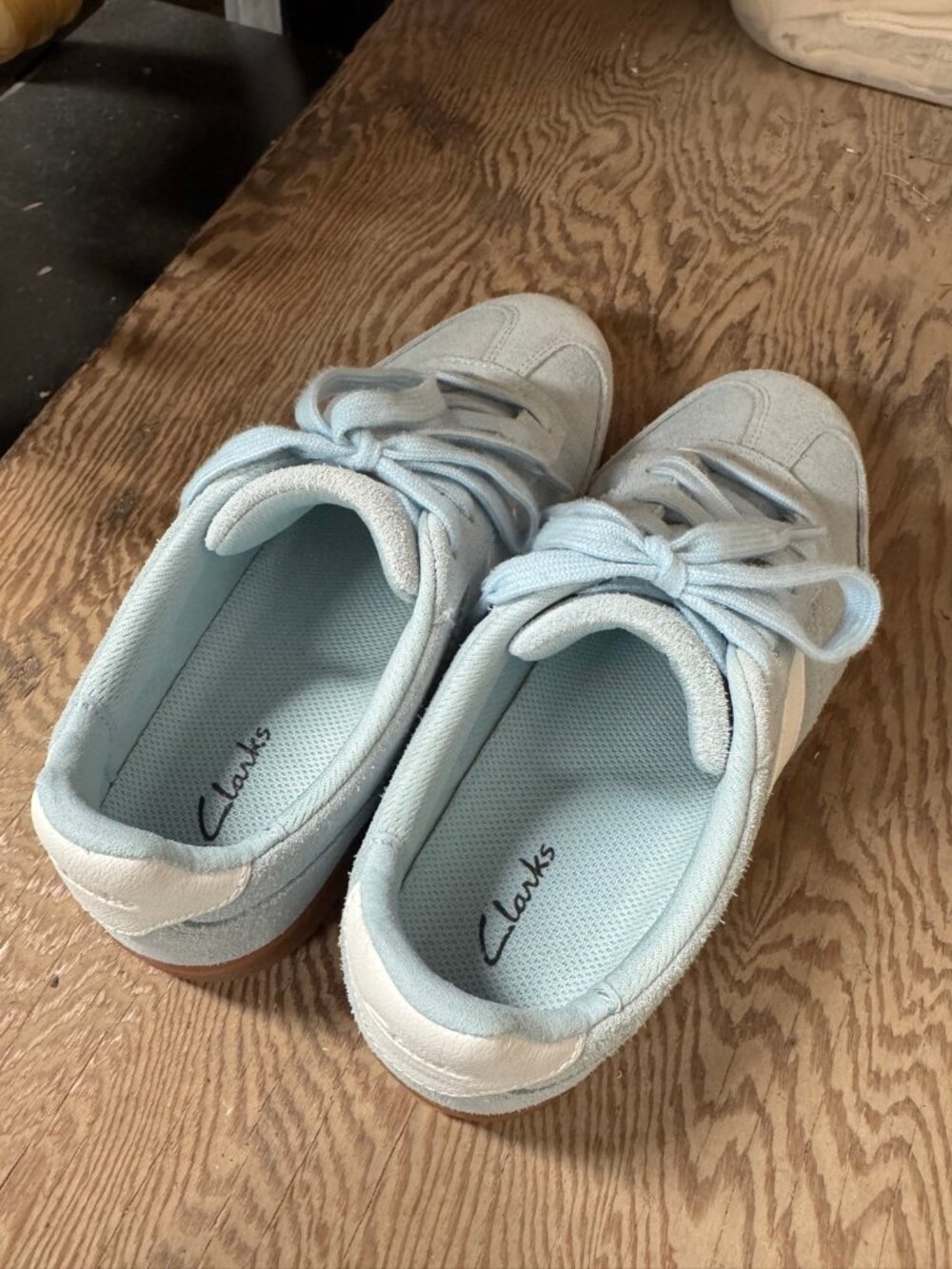 Clarks Light Blue Suede Sneakers - Women's US 6
